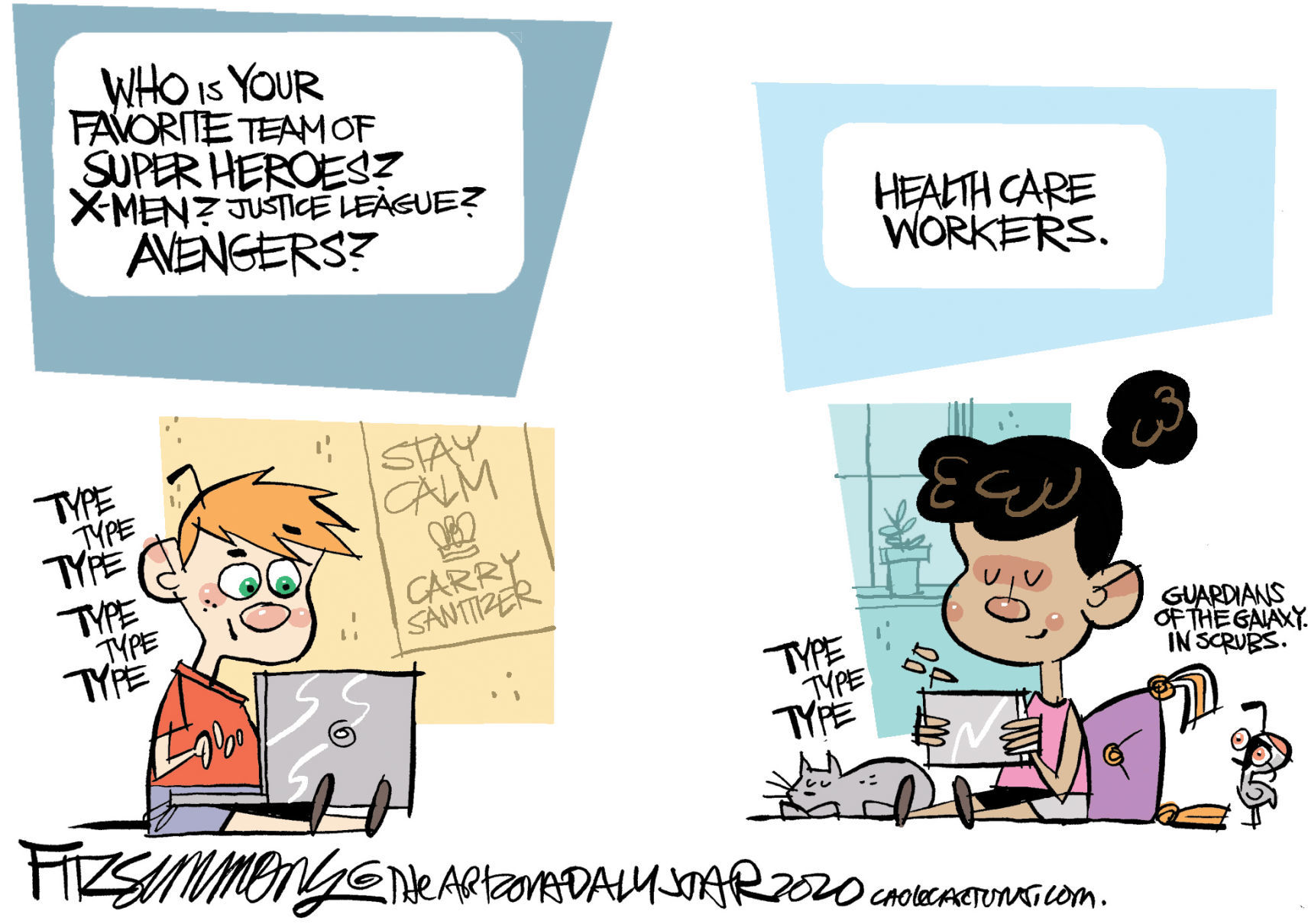 Daily Fitz Cartoon: Heroes